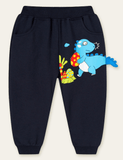 Dinosaur Floral Printed Sweatpants - Bebehanna