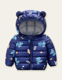 Dinosaur Full Printed Zipper Hooded Coat - Bebehanna