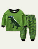 Dinosaur Printed Long-Sleeved Pajamas Two-Piece Set - Bebehanna