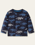 Dinosaur Printed Long-Sleeved T-shirt