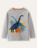 Dinosaur Printed Long-Sleeved T-shirt - Bebehanna