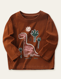 Dinosaur Printed Long-Sleeved T-shirt - Bebehanna