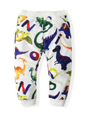 Dinosaur Printed Sweat Casual Pants Two-Piece Set - Bebehanna