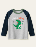 Dinosaurier mat Hula Hoop gedréckt Long-sleeved T-Shirt