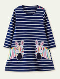 Easter Bunny Appliqué Long Sleeve Dress - Bebehanna