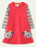 Easter Bunny Appliqué Long Sleeve Dress - Bebehanna