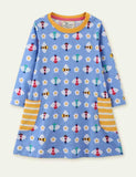 Easter Bunny Appliqué Long Sleeve Dress - Bebehanna