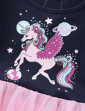 Fantasy Unicorn Printed Mesh Party Dress - Bebehanna