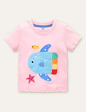 Fish Unicorn Appliqué T-shirt - Bebehanna