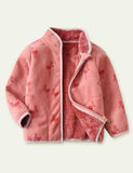 Flamingo Print Polar Fleece Jacket - Bebehanna