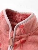 Flamingo Print Polar Fleece Jacket - Bebehanna