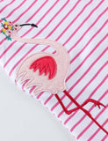 Flamingo Striped Appliqué Dress - Bebehanna