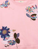 Floral Rabbit Butterfly Appliqué Sweatshirt - Bebehanna