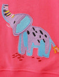 Flower Embroidered Elephant Appliqué Sweatshirt - Bebehanna