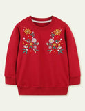 Flower Embroidered Sweatshirt - Bebehanna