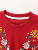 Flower Embroidered Sweatshirt - Bebehanna