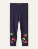 Flower Embroidery Leggings - Bebehanna