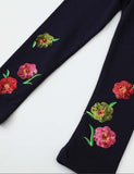 Flower Embroidery Leggings - Bebehanna