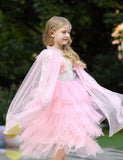 Frozen Princess Elsa Mesh Sequins Party Cape - Bebehanna