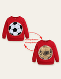 Funny Sequined Football Variable Pattern Sweatshirt - Bebehanna