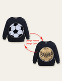 Funny Sequined Football Variable Pattern Sweatshirt - Bebehanna