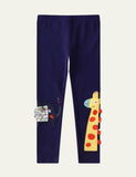 Gebreide legging met giraffeapplicatie