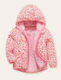 Girls' Printed Polar Fleece Zipper Design Hooded Jacket - Bebehanna