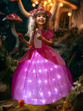 Glowing princess Peach Costume for Girl Birthday Party Outfit-Uporpor - Bebehanna