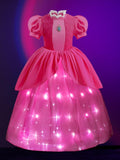 Glowing princess Peach Costume for Girl Birthday Party Outfit-Uporpor - Bebehanna