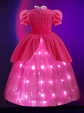 Glowing princess Peach Costume for Girl Birthday Party Outfit-Uporpor - Bebehanna