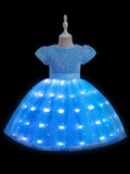 Glowing Sequins Princess A-Line Dress for Girl Party - UPORPOR - Bebehanna