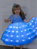 Glowing Sequins Princess A-Line Dress for Girl Party - UPORPOR - Bebehanna