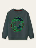 Glowing Shark Printed Sweatshirt