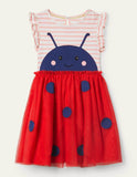 Robe en jersey à appliqué coccinelle