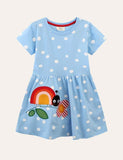 Ladybug Appliqué Polka Dot Dress