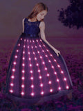 LED Light Elegant Solid Lace Party Dress - Bebehanna