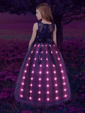 LED Light Elegant Solid Lace Party Dress - Bebehanna