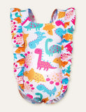 Leopard Print Dinosaur Mermaid Printed Swimsuit - Bebehanna