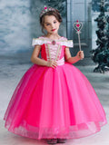 Light Up Aurora Costume Princess Short Sleeve Dress for Girls' Party and Fancy Dress - Bebehanna