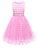 Light-up Brabei pink short-sleeve party dress for girls - Bebehanna