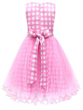 Light-up Brabei pink short-sleeve party dress for girls - Bebehanna