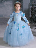 Light Up Cinderella Princess Long-Sleeve Dress Up Costume for Girls Halloween - UPORPOR - Bebehanna