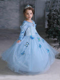 Light Up Cinderella Princess Long-Sleeve Dress Up Costume for Girls Halloween - UPORPOR - Bebehanna