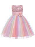 Light up Girls Sequin Rainbow Princess Party Dress - Uporpor - Bebehanna