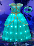 Light Up Jasmine Costume Princess Dresses for Halloween Cosplay Party - Uporpor - Bebehanna