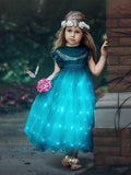 Light Up Little Girl Wedding Dress Green - Bebehanna