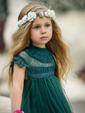 Light Up Little Girl Wedding Dress Green - Bebehanna