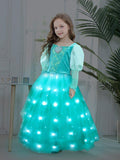 Light Up Little Mermaid Ariel long sleeve Dress for Girls Party - Bebehanna