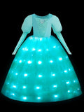 Light Up Little Mermaid Ariel long sleeve Dress for Girls Party - Bebehanna