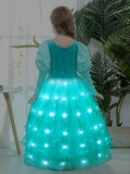 Light Up Little Mermaid Ariel long sleeve Dress for Girls Party - Bebehanna